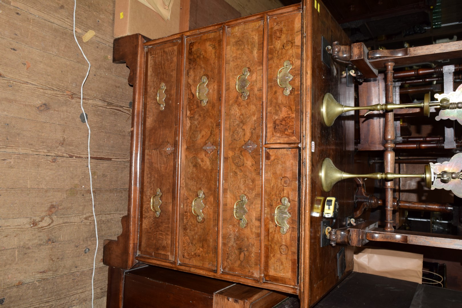 An 18th century walnut and crossbanded chest of drawers, 101cm wide. - Image 6 of 15
