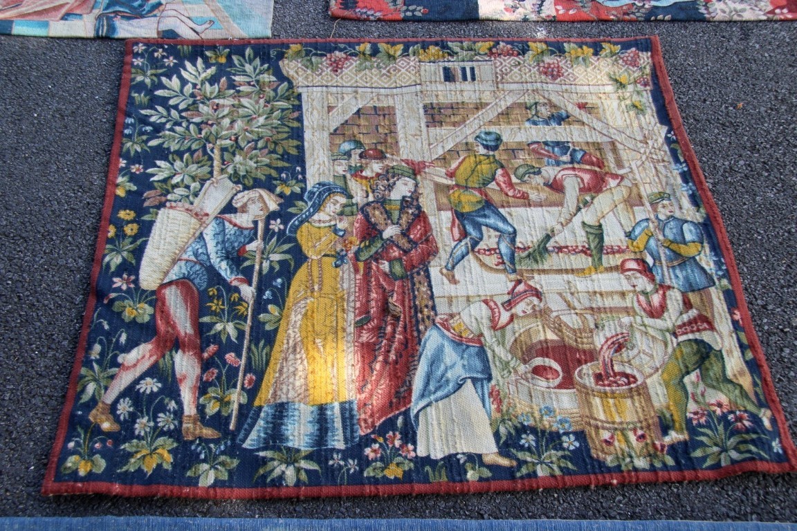 A collection of four French machine made tapestries , - Image 12 of 20