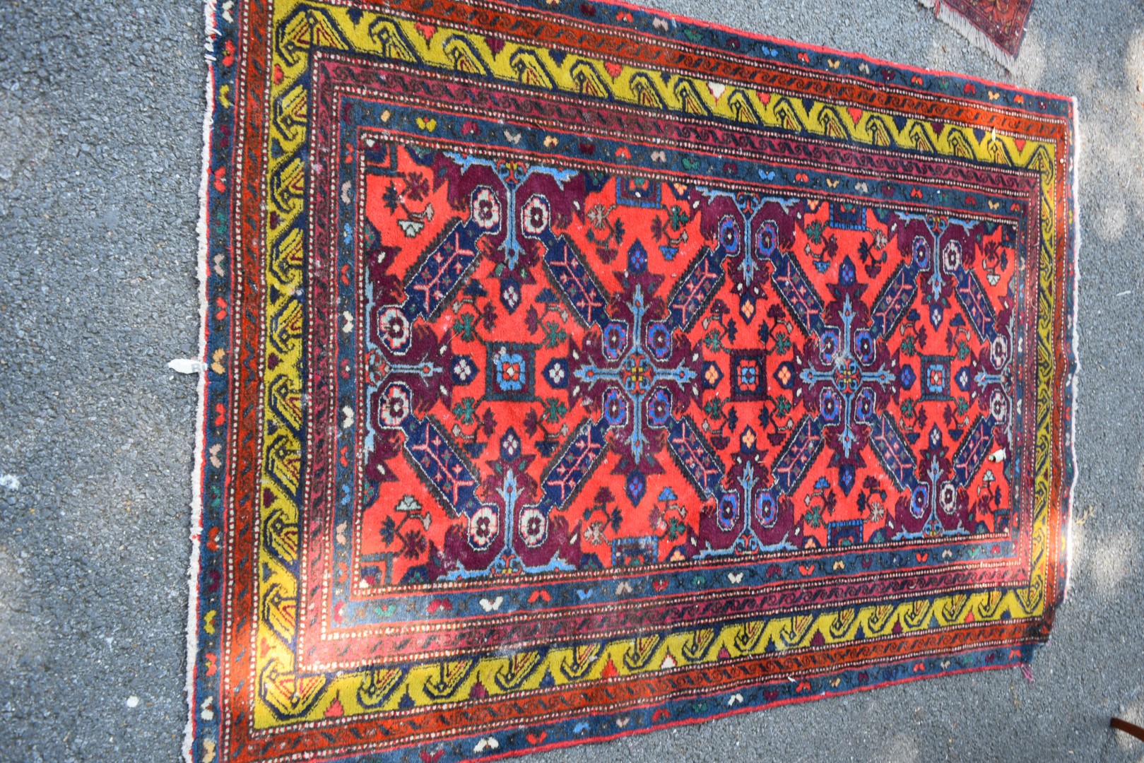 A Caucasian Seychour rug, with large cross design on red floral field, 178 x 123cm. - Image 3 of 19