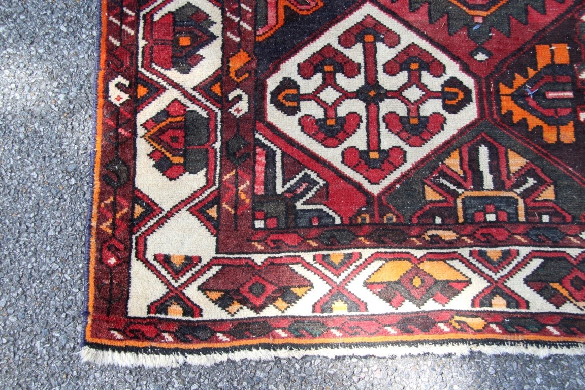 A Persian Bakhtiari rug, with allover garden tile design, 196 x 159cm. - Image 7 of 16