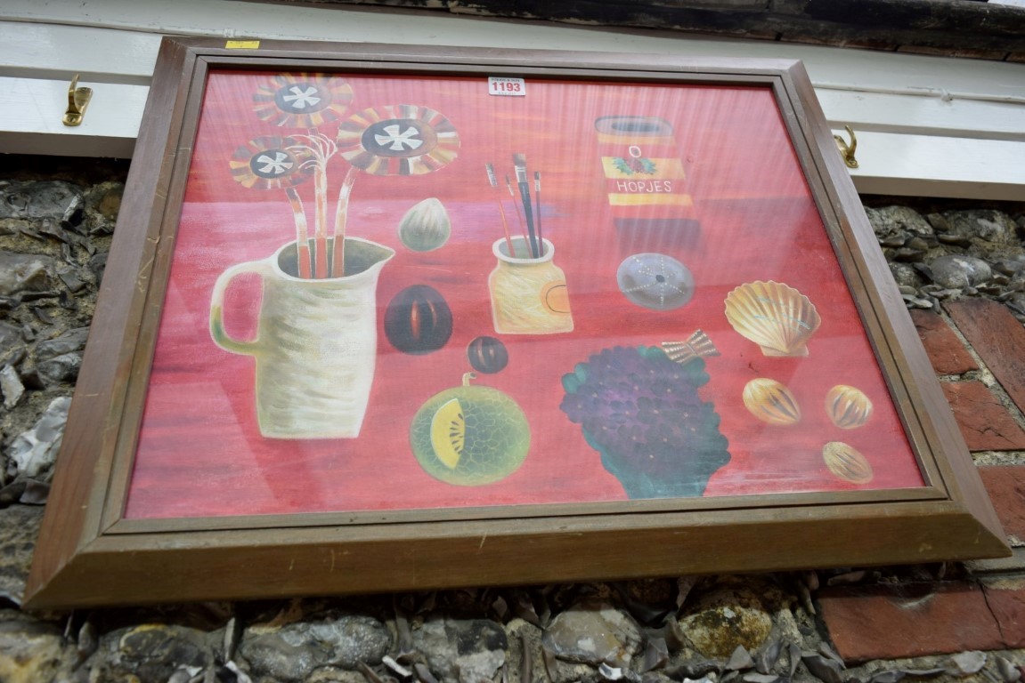 European school, contemporary, still life, oil on canvas laid on board, 39 x 48.5cm. - Image 4 of 4