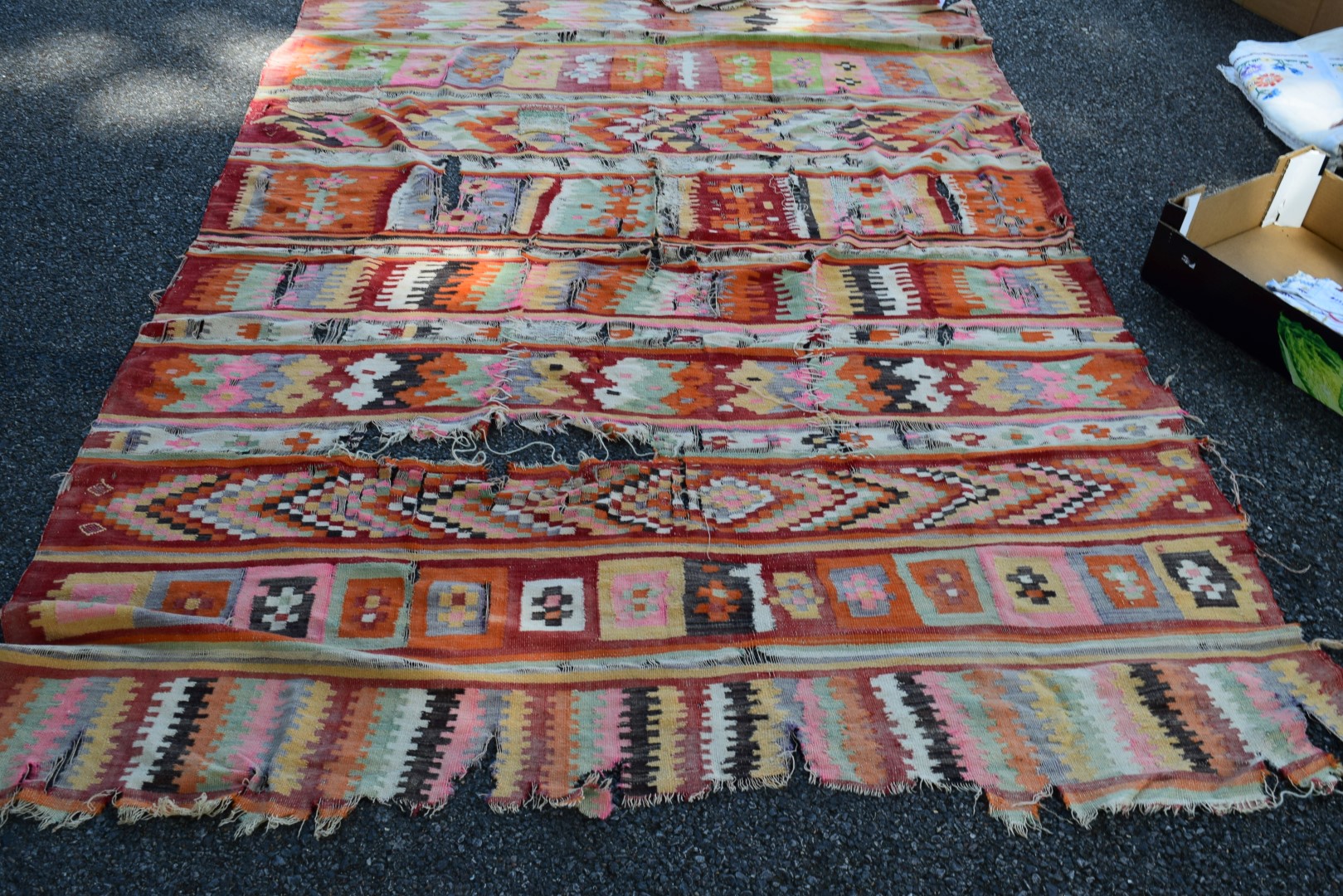 A North American Kelim flatweave rug;