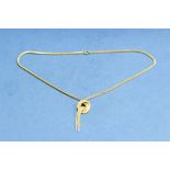 A 9ct gold lariet necklace, 11.3g.