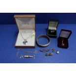 A silver Clogau heart pendant and chain in gift box;