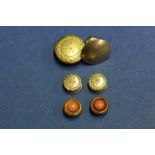 Three 18ct gold shirt studs, 5.2g; together with three similar examples unmarked, 5.2g.