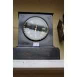 A slate mantle clock, 28cm high.