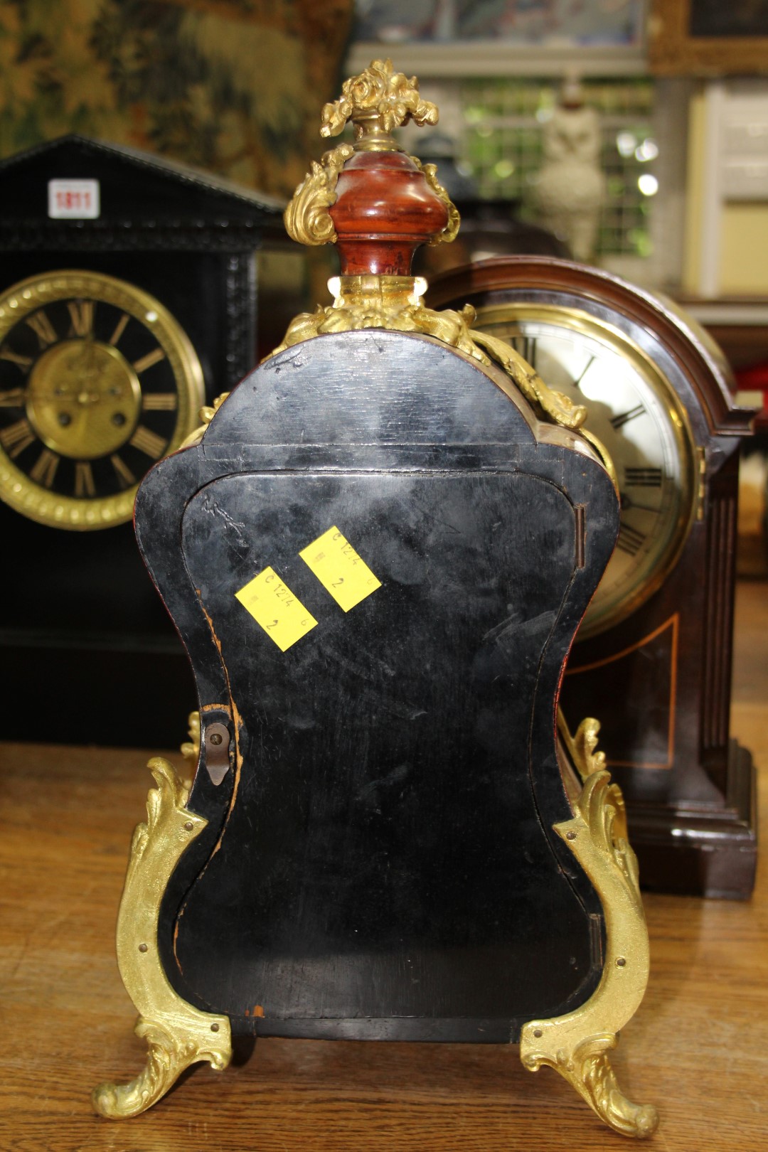 A late 19th century, Louis XVI style, tortoiseshell and gilt brass bracket type clock, 39cm high. - Image 3 of 4