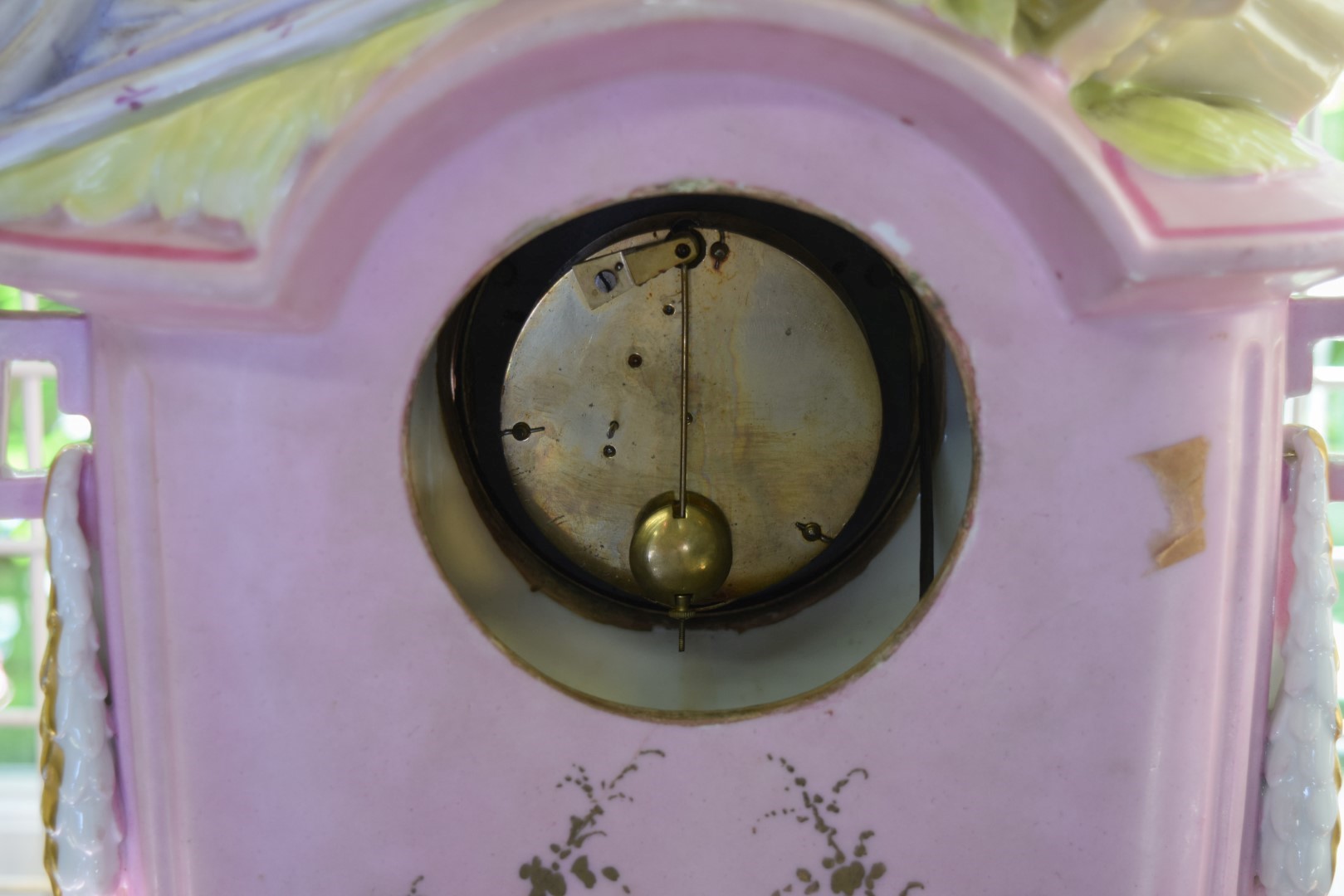 A late 19th century Continental porcelain mantel clock, with figural surmount, - Image 8 of 12