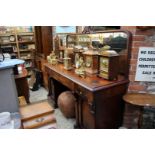 A early Victorian mahogany mirror back pedestal sideboard, 191cm wide.