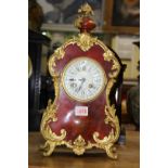 A late 19th century, Louis XVI style, tortoiseshell and gilt brass bracket type clock, 39cm high.