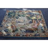 An Aubusson style hand woven pictorial tapestry,