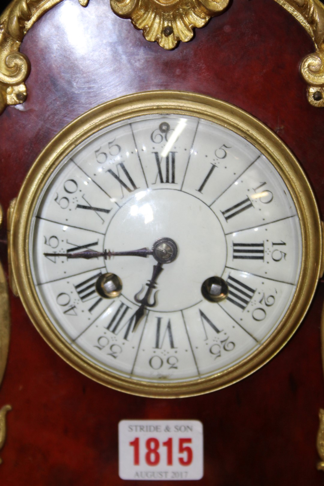 A late 19th century, Louis XVI style, tortoiseshell and gilt brass bracket type clock, 39cm high. - Image 2 of 4