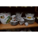 A small collection of Royal Worcester 'Evesham' pattern tea and dinners wares.