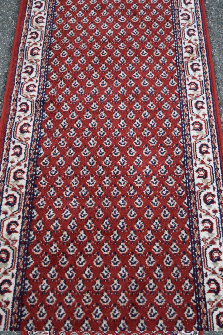 A narrow machine made runner, of Persian Hamadan design, - Image 2 of 4