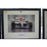 Formula One: a signed photograph of Nigel Mansell in Grand Prix car, 19.5 x 29.5cm.