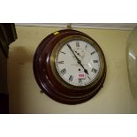 A good Victorian mahogany circular wall clock,