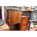 An Edwardian mahogany and inlaid purdonium; together with a similar pot cupboard.