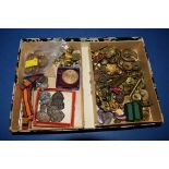 A collection of Military buttons, badges, miniature medals and related, to include ARP cap badges.