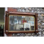 A 19th century rosewood overmantel mirror, 75cm wide.