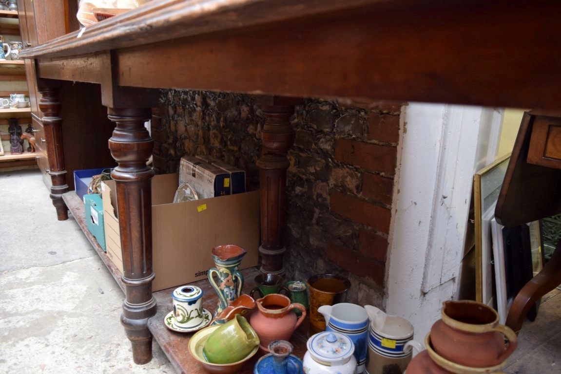 A large Victorian mahogany altar type table, 292cm long x 61cm wide. - Image 6 of 10