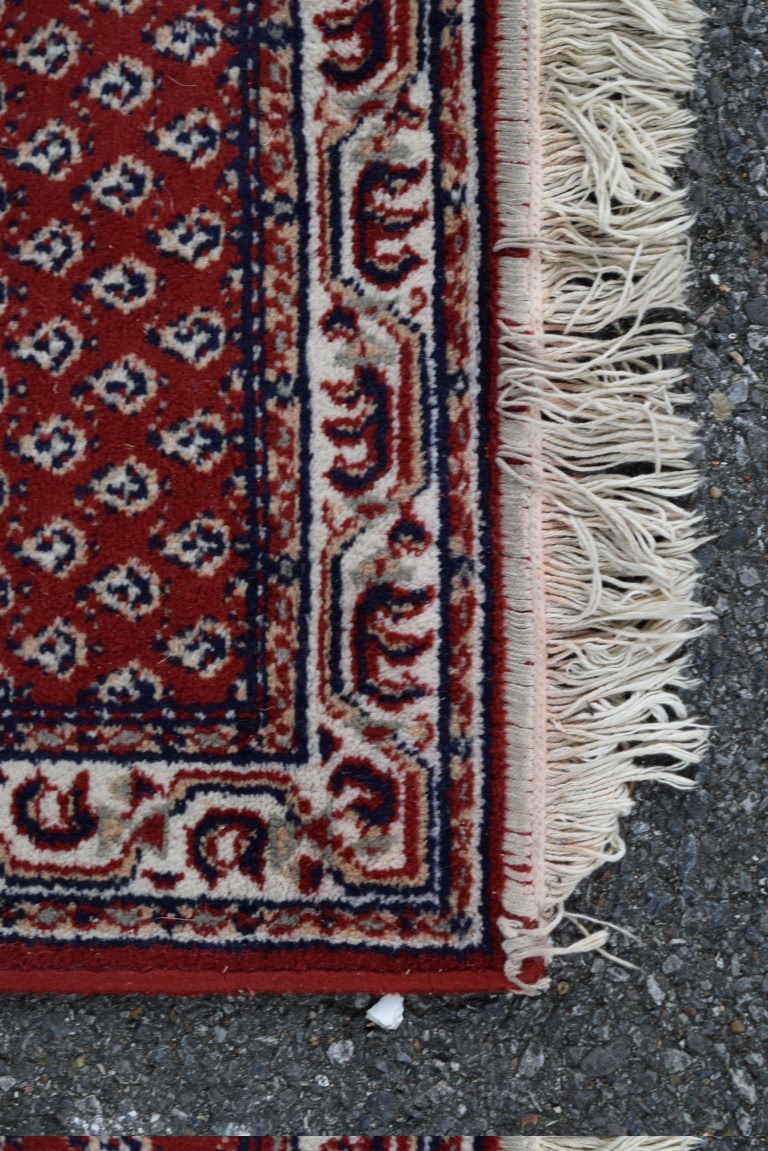 A narrow machine made runner, of Persian Hamadan design, - Image 3 of 4