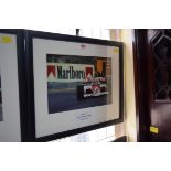Formula One: a signed photograph of Niki Lauda in Grand Prix car, 19.5 x 29.5cm.