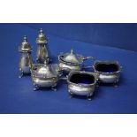 A silver double condiment set, by Mappin & Webb, Birmingham 1939, 212g.