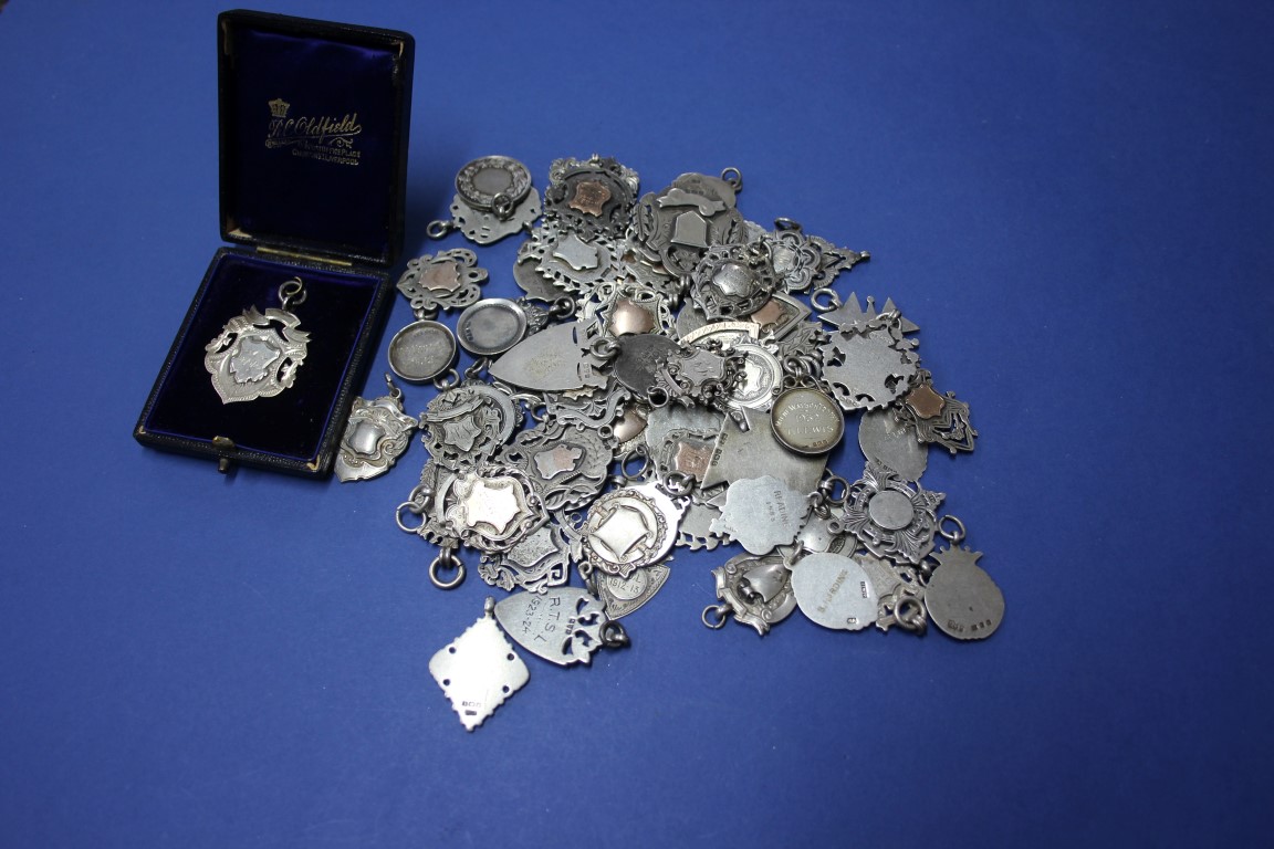 A collection of sixty one 19th and 20th century silver, enamel and metal medals. - Image 3 of 4