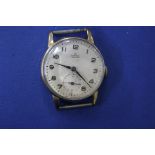 A vintage 9ct gold Smiths de luxe gentleman's wristwatch, engraved presentation from B.