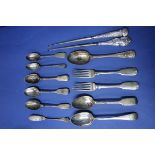 A small quantity of Georgian and later silver cutlery,