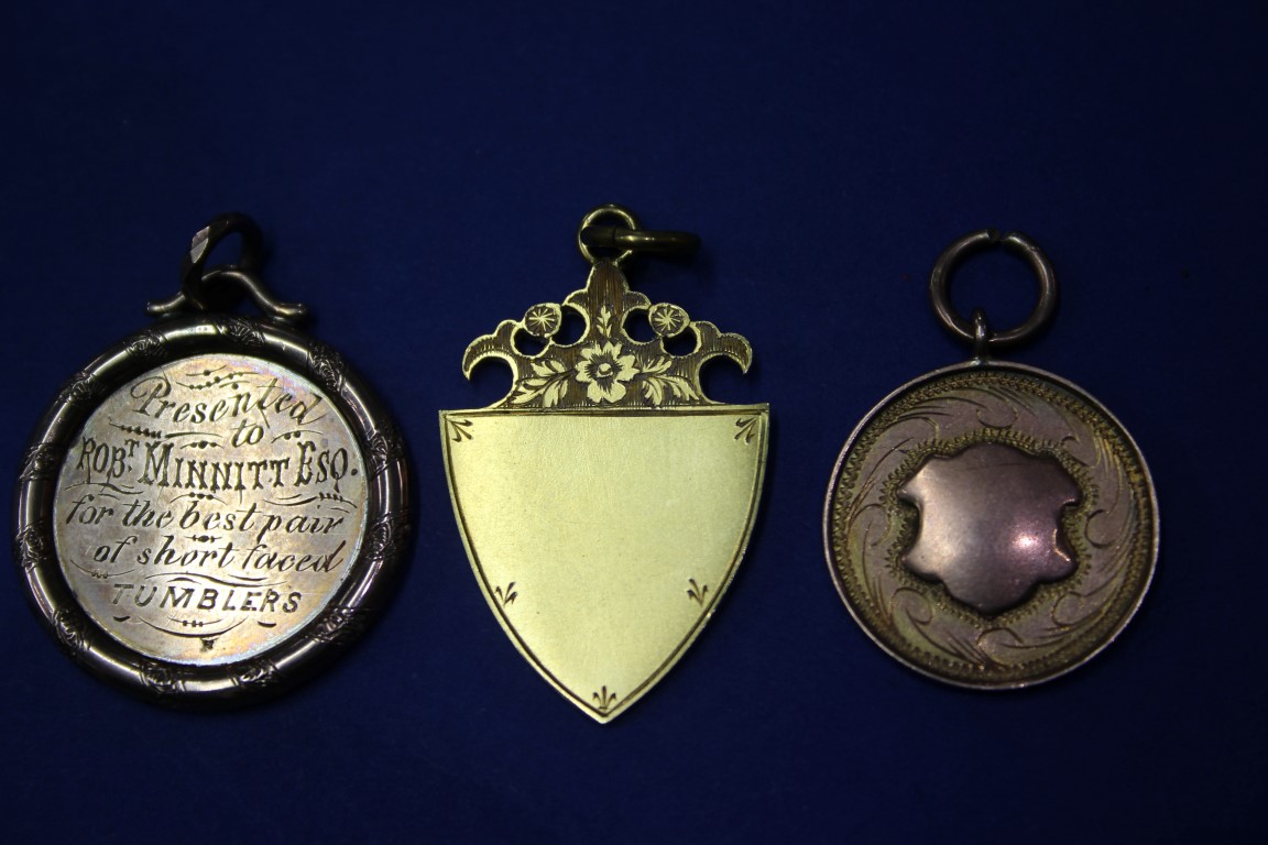 A 9ct gold 1896 Liverpool Pigeon Show medal, together with two further gold medals.14g. - Image 4 of 4