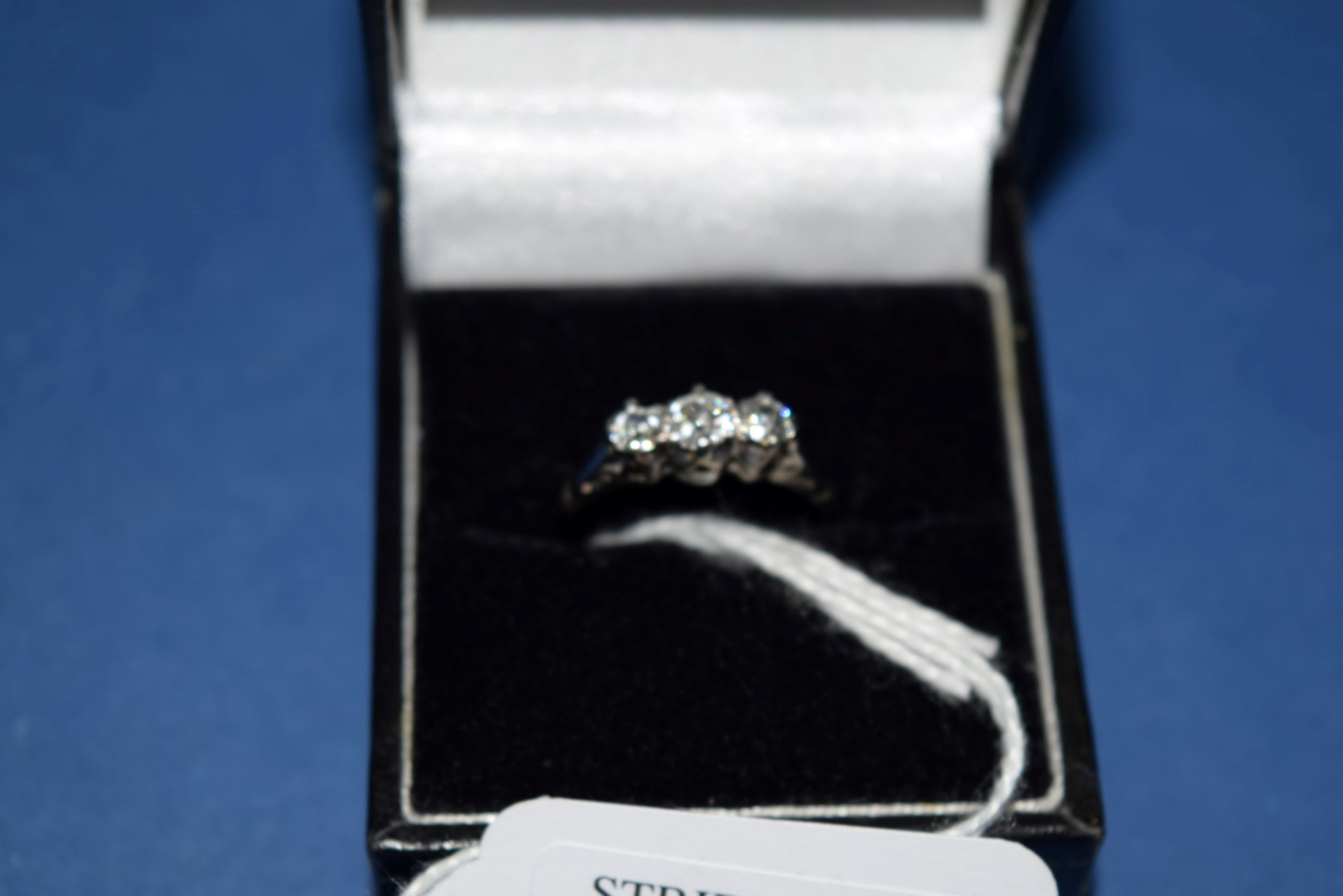 A platinum three stone diamond ring, 0.75ct approx. - Image 2 of 11