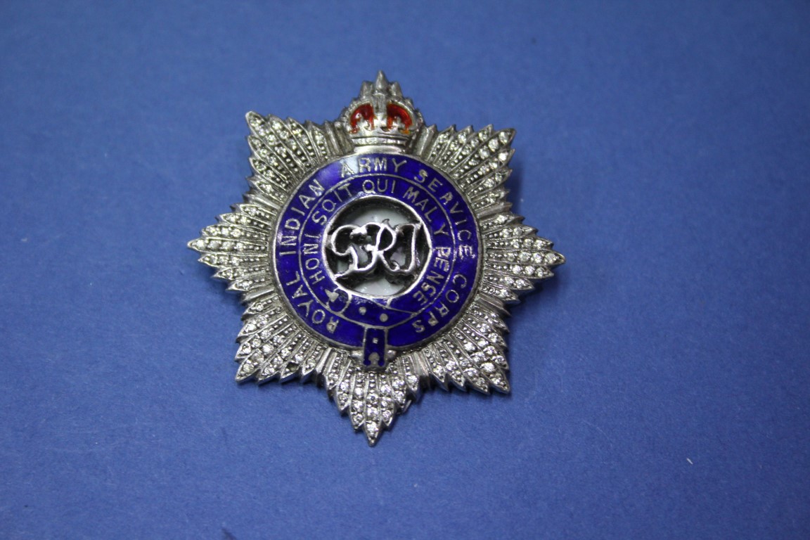 A George V Royal Indian Army Service badge, having enamel decoration.