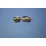 An 18ct gold ladies signet ring 3g; together with another unmarked example 2.5g.