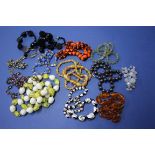 A collection of vintage beaded necklaces.