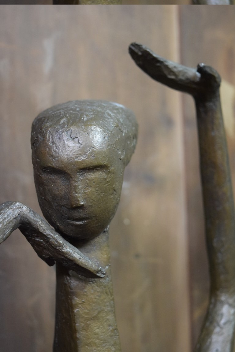 Paul Ides, head and shoulders sculpture of a lady, bronze, inscribed