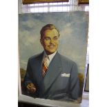 O G Brabbins, half length portrait of Billy Butlin, oil on board, 101 x 76cm, unframed.