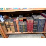 BINDINGS: 18 volumes on one shelf, chiefly 19thc literature/history in calf bindings,