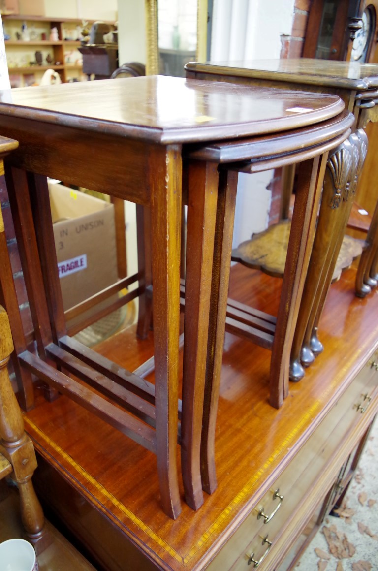 A nest of three mahogany tables, largest 46cm wide. - Image 2 of 2