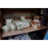 A Royal Doulton 'Lynn' pattern part tea service; together with two cottage ware items.