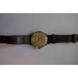 A vintage Tissot Antimagnetique gentleman's wristwatch, leather strap.