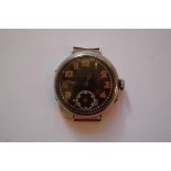 A World War I era silver gentleman's mechanical wristwatch,