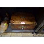 A Victorian rosewood toilet box.