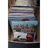 A collection of 33rpm vinyl records.