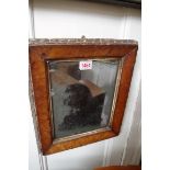 An 19th century birds eye maple framed wall mirror, 33 x 29cm.