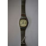 A 1970s Omega De Ville gentleman's quartz wristwatch, having sweeping second hand,