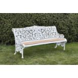 Garden Furniture: A Coalbrookdale Nasturtium pattern cast iron seatcirca 1870fully stamped CBDale