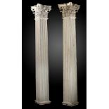 Architectural: A pair of carved wood Corinthian order pilasters19th centurywith side