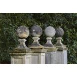 Architectural/Finials: A similar pair of gatepier balls