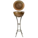 ▲ An unusual hemispherical copper bowl sundial designed by David Harber on bronze standlate 20th